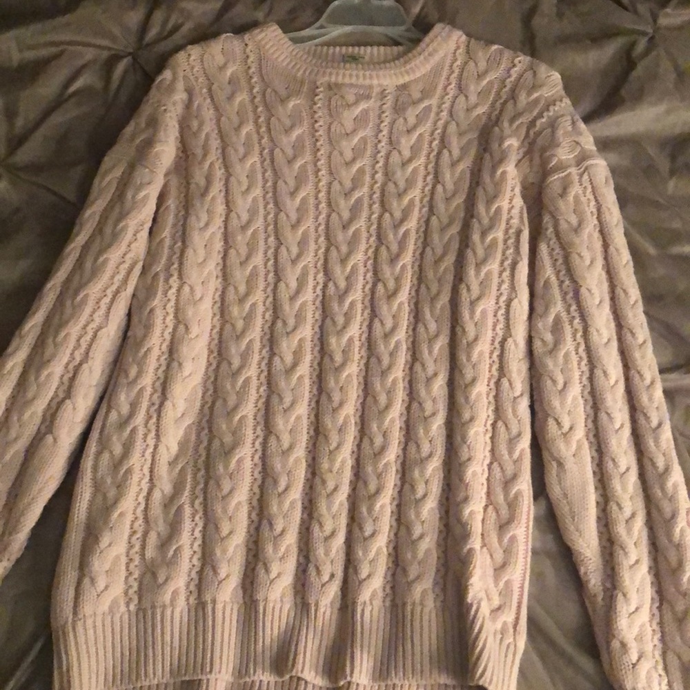 Pink cable knit sweater